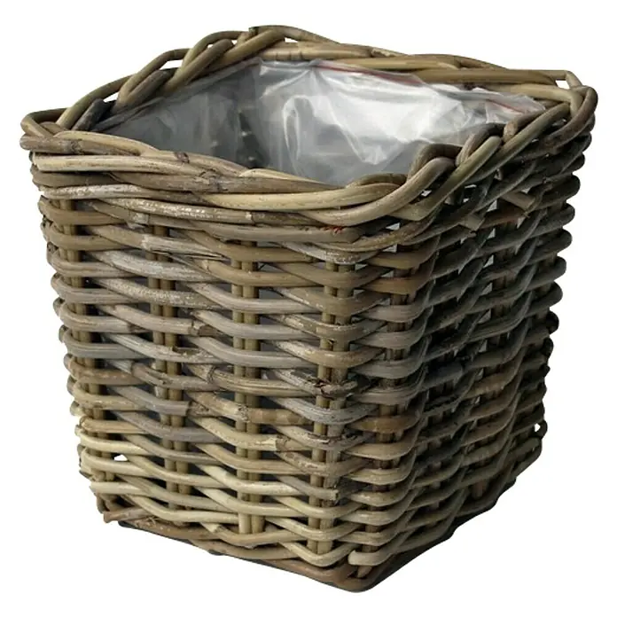 Plantenbak L Met Binnenbekleding – Rotan Look, 75 Cm Hoog, Antraciet, Stevig En Weerbestendig