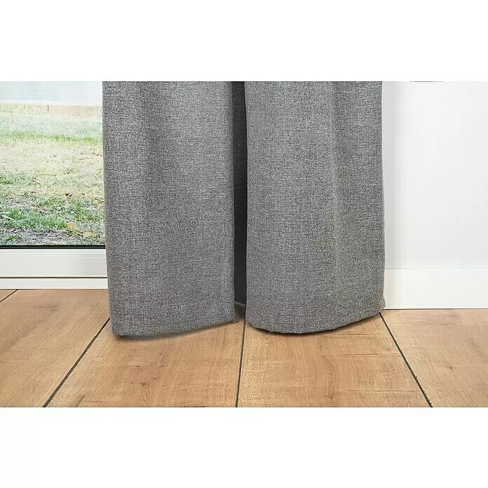 Schlaufenschal Chalet - B x H: 135 x 245 cm, 100 % Polyester, Grau - Detailaufnahme