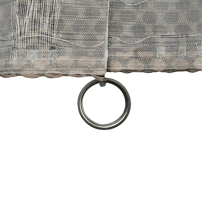 Schlaufenschal Dot - B x H: 135 x 245 cm, 100 % Polyester, Taupe - Nahaufnahme eines Vorhangs mit Metallring, der elegant und funktional zugleich ist.