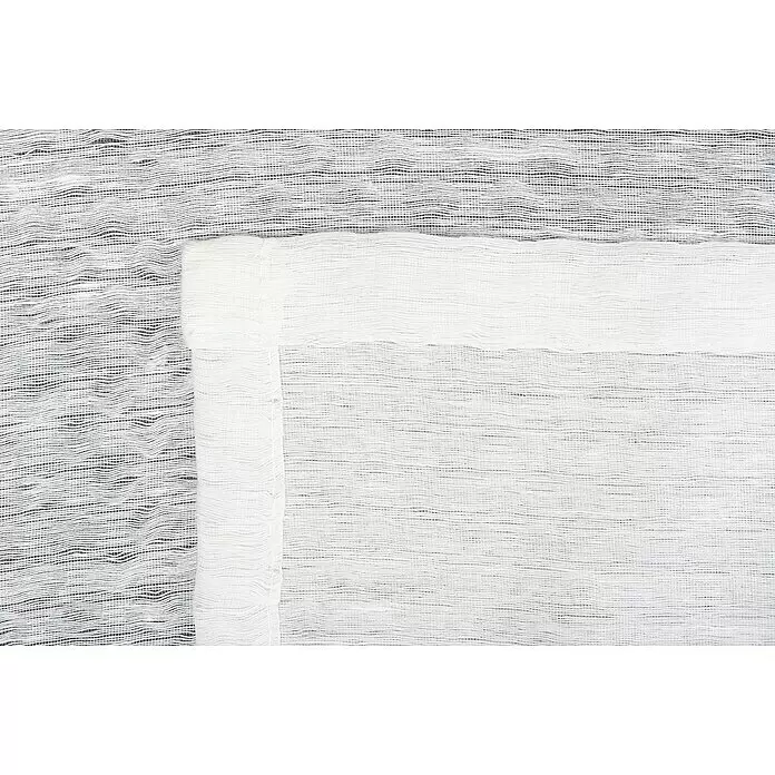 Ösenschal Dot - B x H: 135 x 300 cm, 100 % Polyester, Weiß - Weißer, locker gewebter und leicht zerknitterter Stoff mit überlappenden Falten.