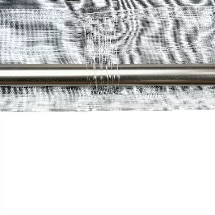 Schlaufenschal Soft - B x H: 135 x 245 cm, 100 % Polyester, Weiß - Transparenter weißer Vorhangstoff mit einer silbernen Metallstange.