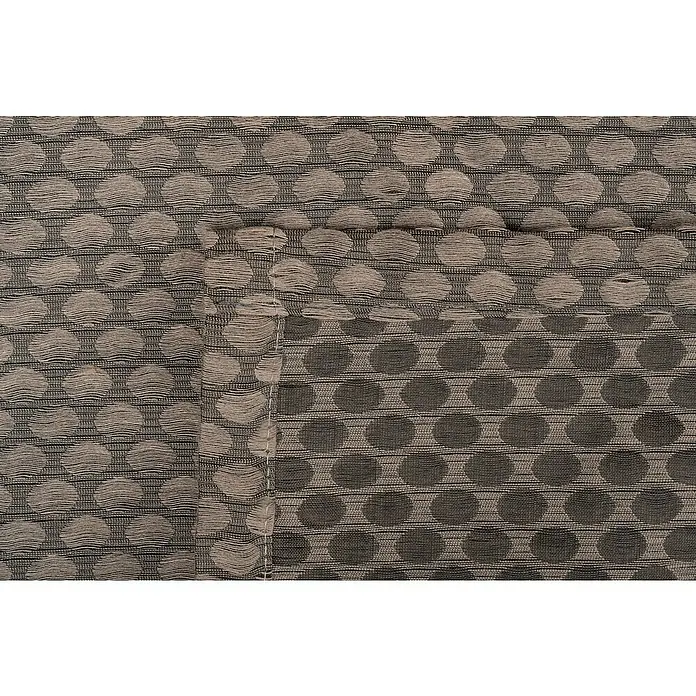 Ösenschal Dot - B x H: 135 x 245 cm, 100 % Polyester, Taupe - Nahaufnahme eines Stoffes mit stilisiertem Punktmuster in Grau- und Beigetönen, der eine strukturierte Oberfläche aufweist.