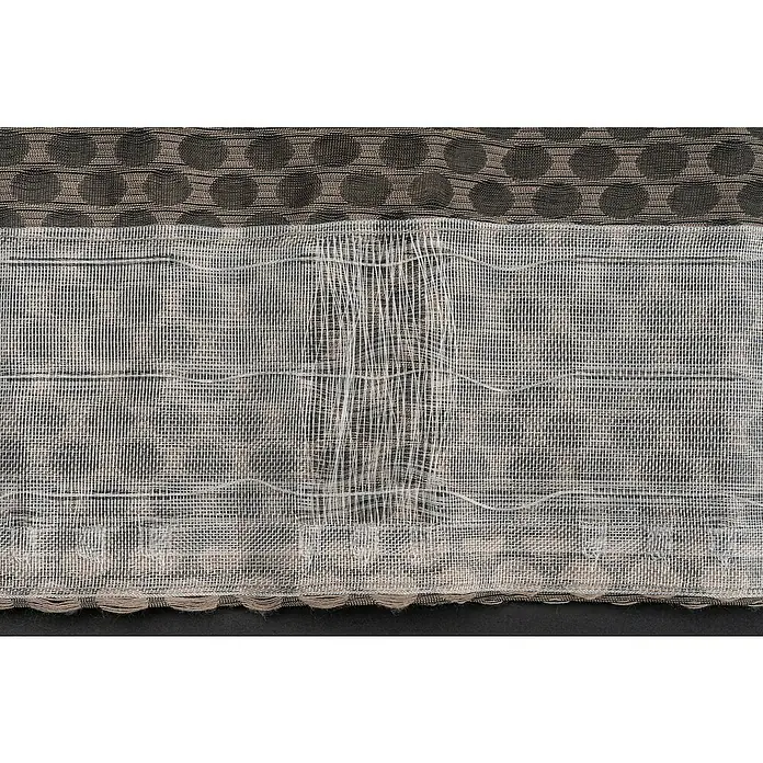 Schlaufenschal Dot - B x H: 135 x 245 cm, 100 % Polyester, Taupe - Nahaufnahme von Textilien mit Punktmuster oben und durchbrochener Leinwand unten.