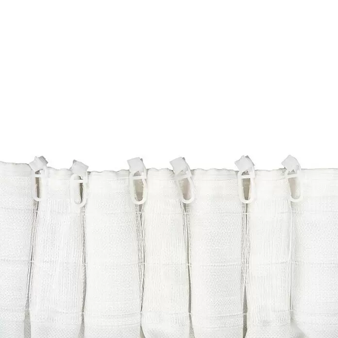 Schlaufenschal Leinen-Look - B x H: 135 x 300 cm, 100 % Polyester, Weiß - Detailaufnahme