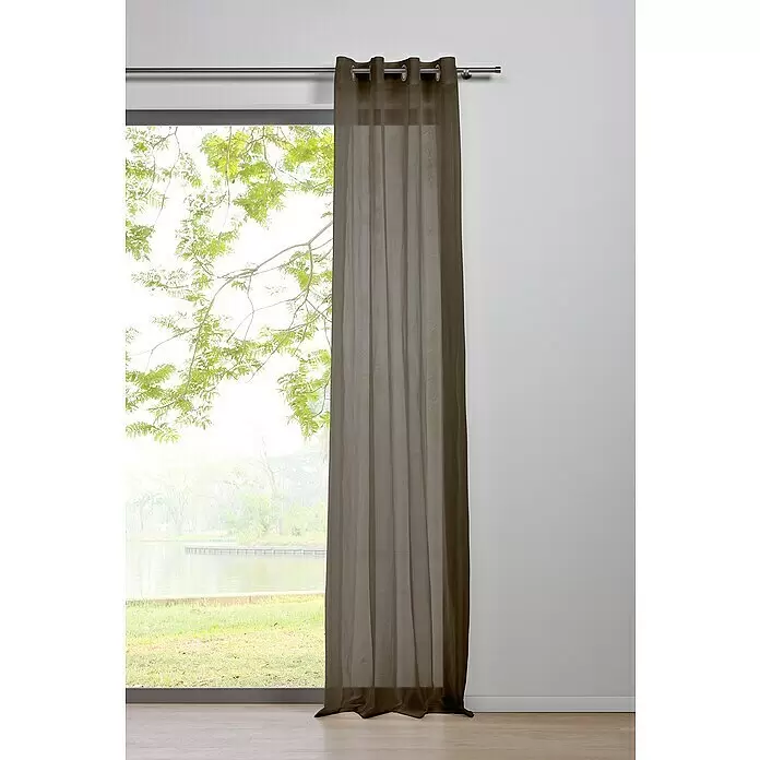 Ösenschal Transparent - B x H: 135 x 245 cm, 100 % Polyester, Cappuccino - Stimmungsaufnahme