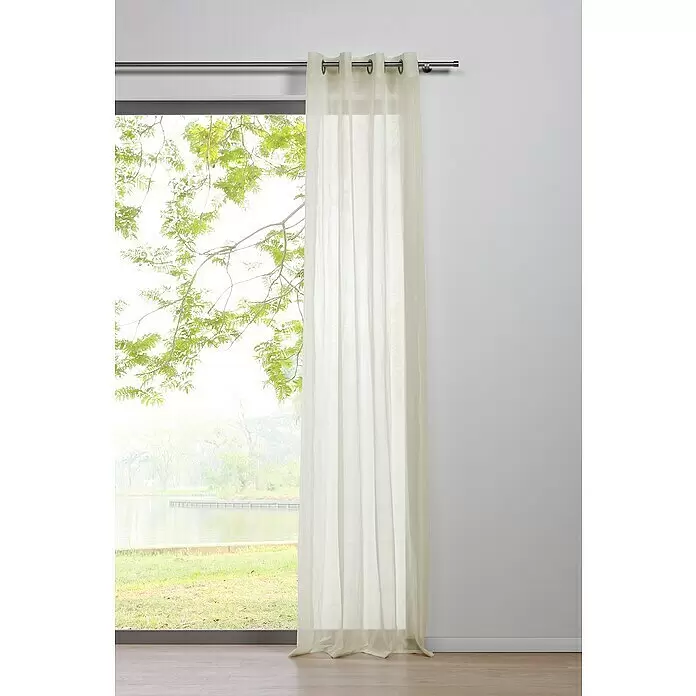 Ösenschal Transparent - B x H: 135 x 300 cm, 100 % Polyester, Ecru - Stimmungsaufnahme