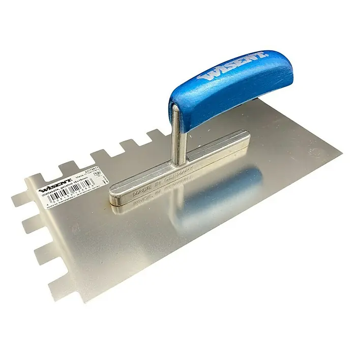 Wisent Glättkelle GezahntZahnung: 15 x 15 mm, Qualitätsstahl rostfrei