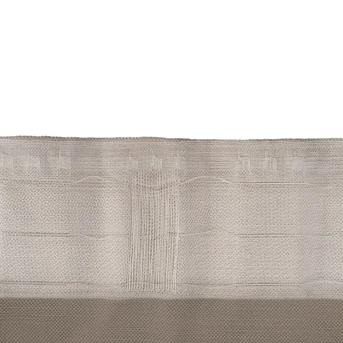 Schlaufenschal Leinen-Look - B x H: 135 x 245 cm, 100 % Polyester, Taupe - Nahaufnahme eines strukturierten, beigen Stoffstücks mit feinen Details und Textur, ideal für Designprojekte.