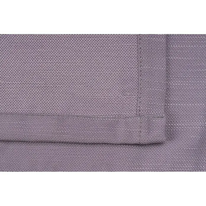 Schlaufenschal Leinen-Look - B x H: 135 x 300 cm, 100 % Polyester, Brombeere - Nahaufnahme eines lila gewebten Stoffes mit einer markanten Ecke, der die Textur und die Verarbeitung des Stoffes hervorhebt.