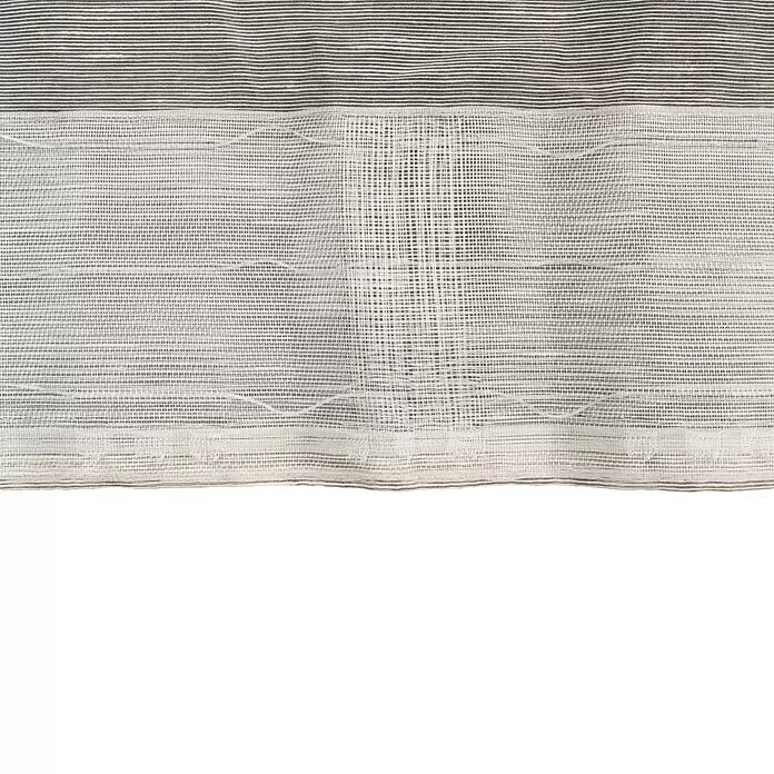 Schlaufenschal Soft - B x H: 135 x 245 cm, 100 % Polyester, Sand - Zweifarbiger Stoff: oben dunkel gestreifter Stoff, unten heller, transparenter Netzstoff.