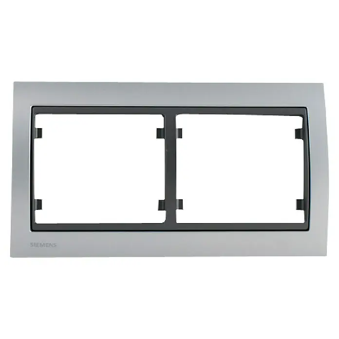 Siemens Delta Iris Marco - Gris, Modelo de mecanismos: x 2, Aluminio, Colocar - Marco Siemens para interruptores y enchufes en plata y gris, elegante y moderno para tu hogar u oficina.