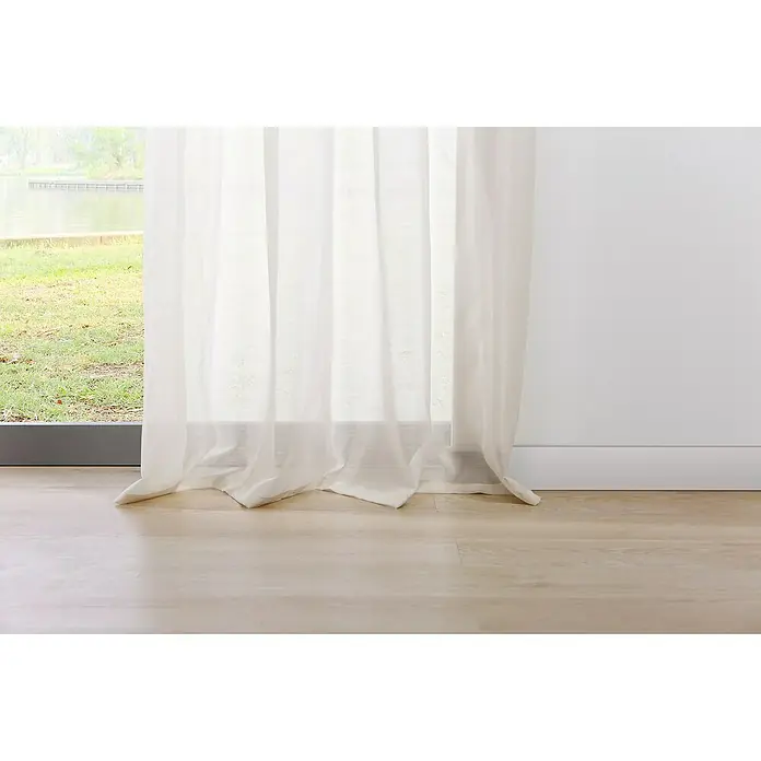 Ösenschal Transparent - B x H: 135 x 300 cm, 100 % Polyester, Ecru - Elegante, transparente Gardinen aus leichtem Stoff, die sanftes Licht hereinlassen und eine luftige Atmosphäre schaffen.