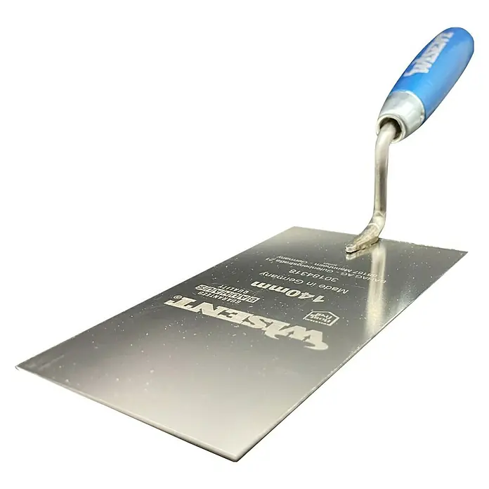 Wisent Berner Putzkelle - 140 mm, Edelstahl - Glättkelle von Wisent mit blauem Griff, ideal zum Glätten von Oberflächen, Made in Germany.