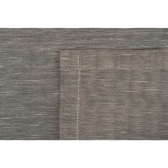 Schlaufenschal Soft - B x H: 135 x 245 cm, 100 % Polyester, Taupe - Nahaufnahme eines gestreiften Stoffes in Grau- und Schwarztönen, der eine subtile Eleganz und Textur für verschiedene Designanwendungen bietet.