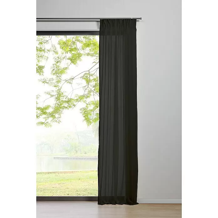 Schlaufenschal Transparent - B x H: 135 x 300 cm, 100 % Polyester, Schwarz - Stimmungsaufnahme