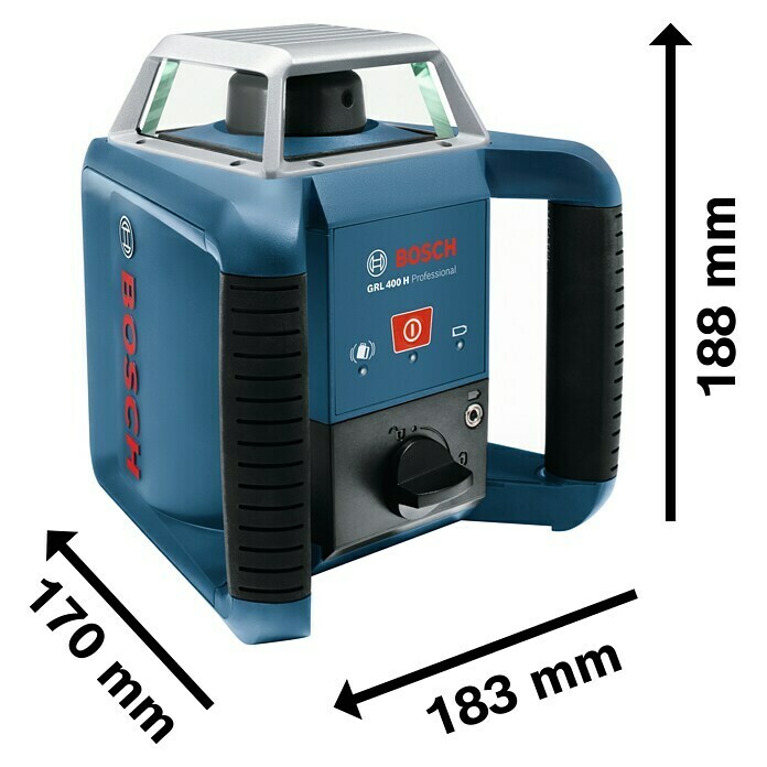 Bosch Professional Rotationslaser GRL 400 HMax. Arbeitsbereich: Ø 400 m mit Empfänger, Messgenauigkeit: ± 0,08 mm/m Sketch