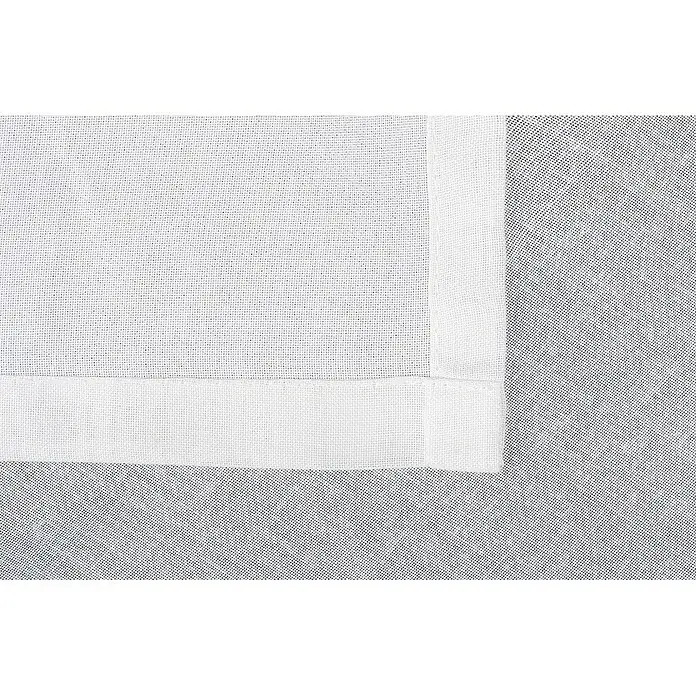 Schlaufenschal Breeze - B x H: 135 x 300 cm, 100 % Polyester, Weiß - Detailaufnahme einer weißen Gardine mit feiner Textur und sauber vernähten Kanten, ideal für eine helle und luftige Raumgestaltung.