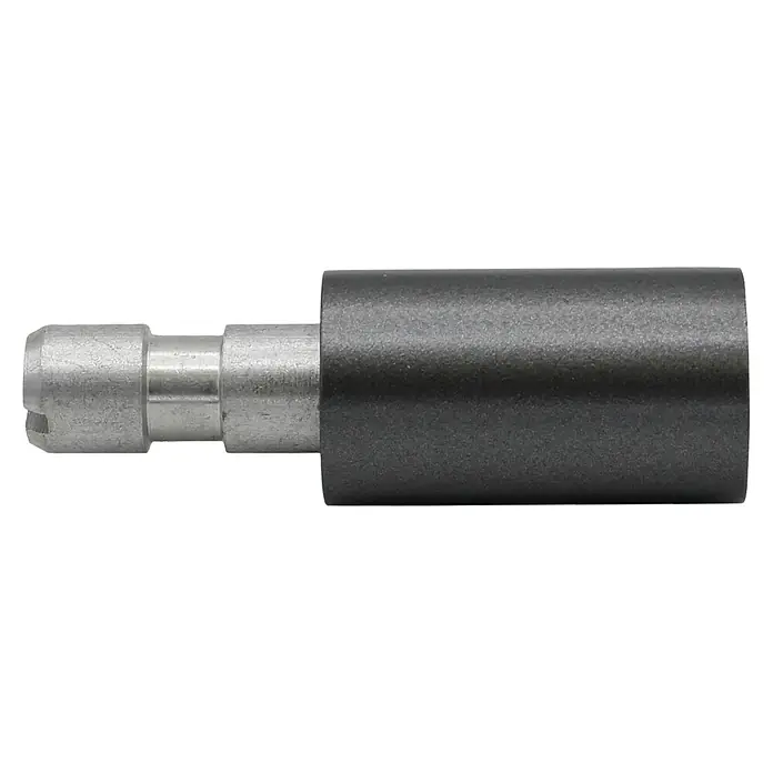Trägerverlängerung Madent - Anthrazit, Durchmesser: 2 cm - Detailaufnahme eines Präzisionsmetallstifts, bestehend aus einem silbernen Stift und einer schwarzen Hülle, der für seine Genauigkeit und Verarbeitung steht.