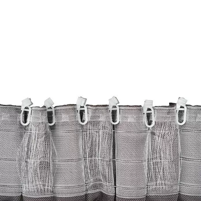 Schlaufenschal Leinen-Look - B x H: 135 x 300 cm, 100 % Polyester, Grau - Detailaufnahme