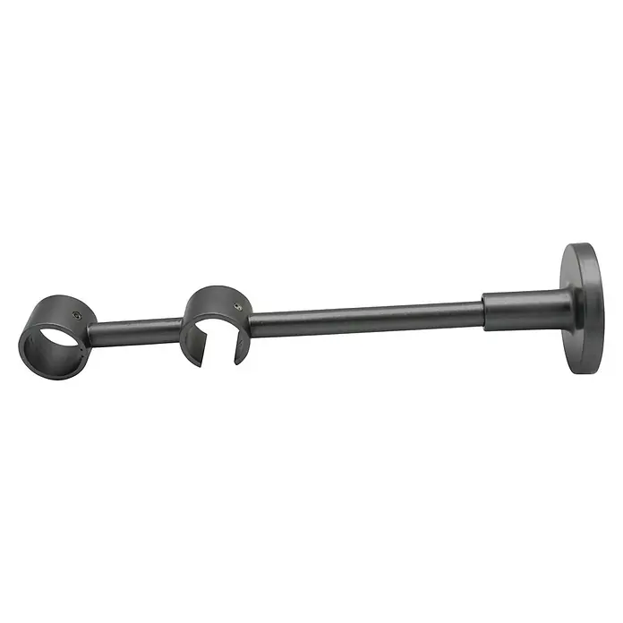 Doppelträger Wire Track - 1 Stk., Ø x L: 2 x 21 cm, Farbe: Anthrazit - Graue Gardinenstange mit Halterungen zur Befestigung an der Wand. Ideal für die stilvolle Fensterdekoration.