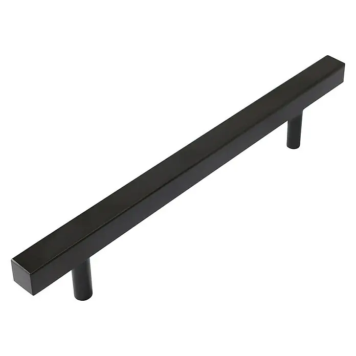Möbelgriff - Typ Möbelgriff: Bügel, Länge: 150 mm - Elegante, mattschwarze Schrankgriffleiste mit quadratischem Profil, die modernes Design und Funktionalität vereint. Perfekt für Küche und Möbel.