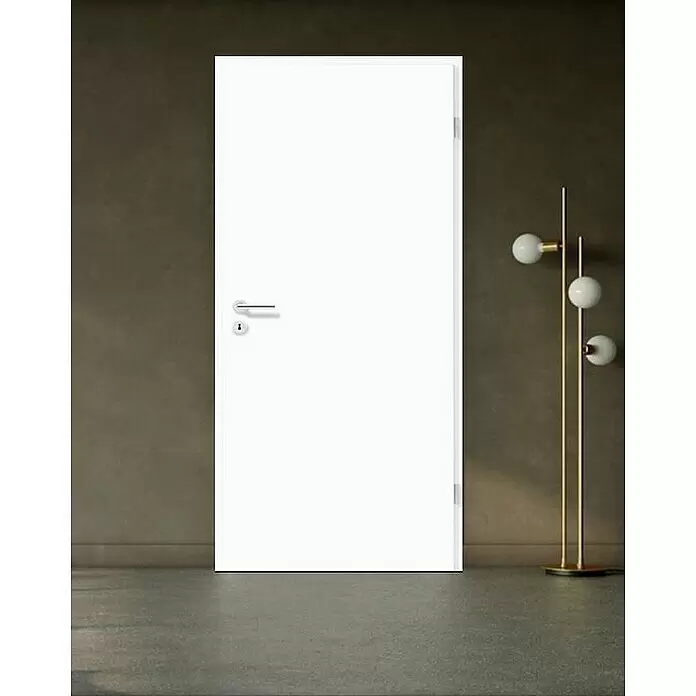 GetaDoor Laminit Zimmertür GL 222 - 985 x 1.985 mm, DIN Anschlag: Rechts, Arctic Weiß, Röhrenspan - Stimmungsaufnahme