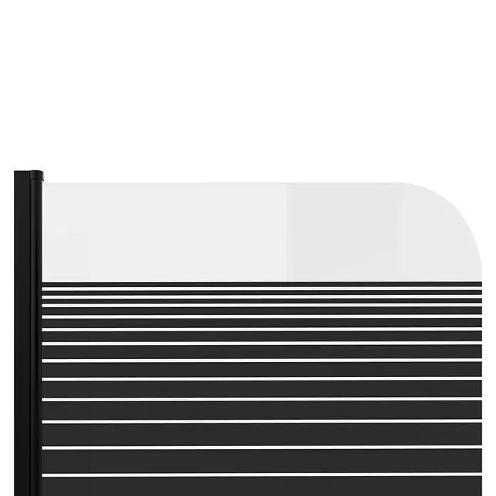 Aurlane Badewannenaufsatz Black Lines - B x H: 75 x 140 cm, 1 Stk., Schwarz - Elegante Sichtschutzwand mit weißen Streifen. Ideal für Balkon oder Terrasse, um Privatsphäre zu gewährleisten.