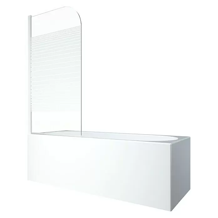 Aurlane Badewannenaufsatz White Elegance - B x H: 75 x 140 cm, 1 Stk., Weiß - Weiße Badewanne mit teils mattierter Glas-Duschabtrennung.