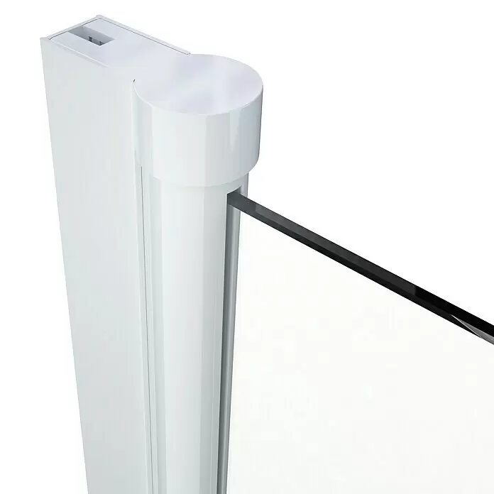 Aurlane Badewannenaufsatz White Elegance - B x H: 75 x 140 cm, 1 Stk., Weiß - Weißes Duschwandprofil mit klarer Glasscheibe.
