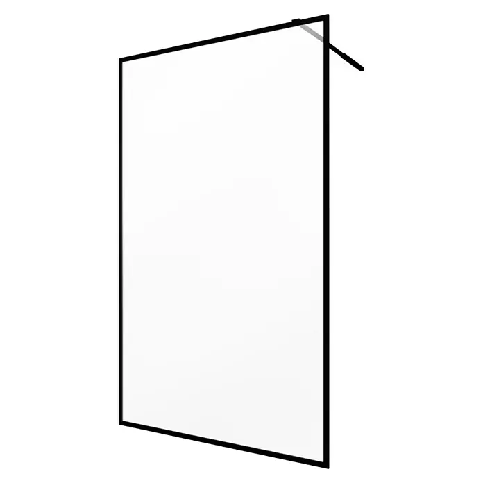 Aurlane Duschwand Factory - B x H: 120 x 200 cm, Beschichtet, Schwarz - Ein rechteckiger, gerahmter Whiteboard mit einem schwarzen Rahmen. Das Whiteboard ist sauber und bereit für Notizen.