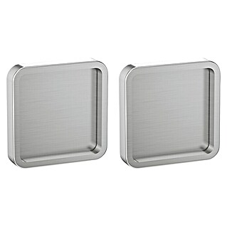 Diamond Doors Griffmuschel Quattro (Edelstahloptik, Geeignet für: Ganzglas-Schiebetüren, 5,8 x 5,8 cm)