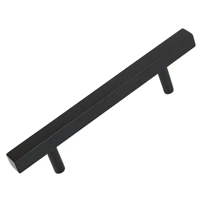 Möbelgriff - Typ Möbelgriff: Bügel, Länge: 180 mm - Schwarzer, sechseckiger Schrankgriff mit zwei Befestigungspunkten. Ideal für moderne Möbeldesigns.