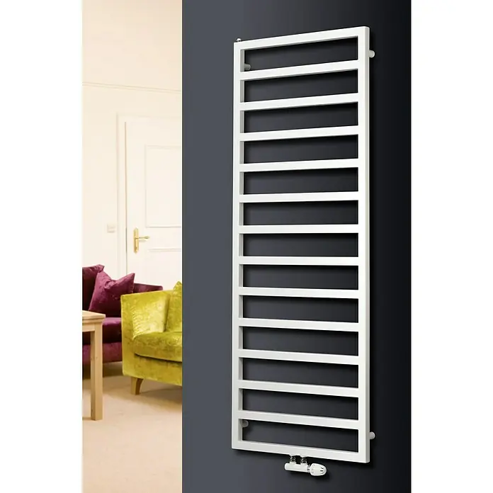 Ximax Designheizkörper Pure - B x H: 600 x 1.710 mm, Wärmeleistung bei Vorlauftemperatur von 75 °C (D: 50): 757 W - Elegante Handtuchwärmer in Weiß mit geradlinigem Design. Optimal für Badezimmer mit modernem Stil und komfortabler Wärme für Handtücher.