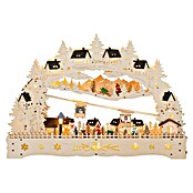 Schwibbogen 3D Wintersport (Batteriebetrieben, 7,5 m x 48 cm x 30,5 cm, Natur, Dorf mit Schneemann) | BAUHAUS