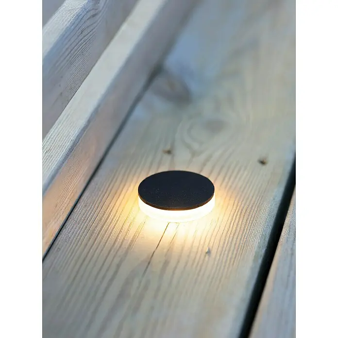 Garden 24 LED-Wegeleuchte - Schwarz, Höhe: 10 cm, Warmweiß - Bodeneinbaustrahler: Runde LED-Leuchte für den Außenbereich. Perfekt für Terrassen. Dezente & moderne Beleuchtung.