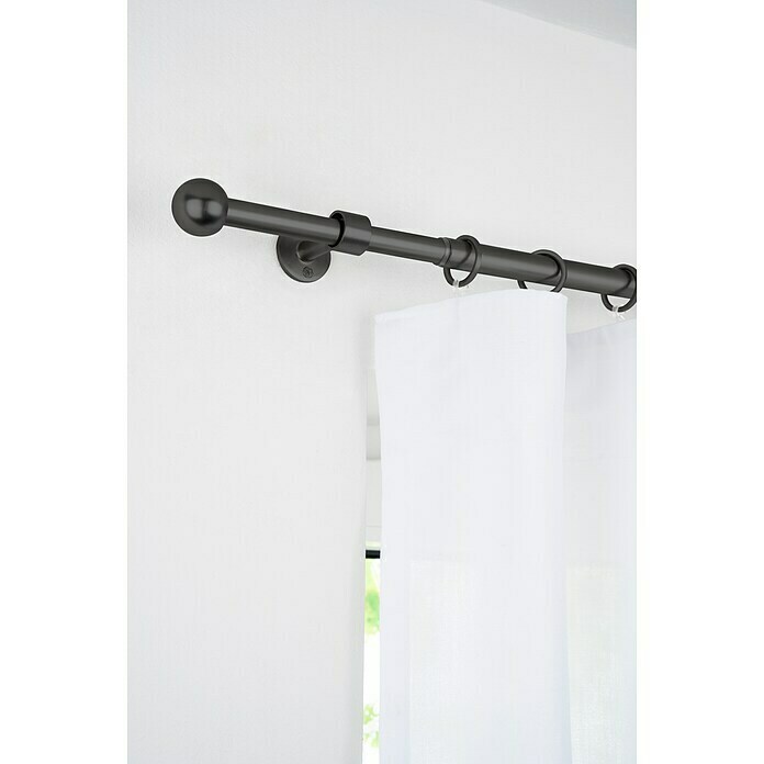 Gordijnroede set 2in1 (Zwart, 120 cm - 210 cm, Metaal, Uitbreidbaar) | BAUHAUS