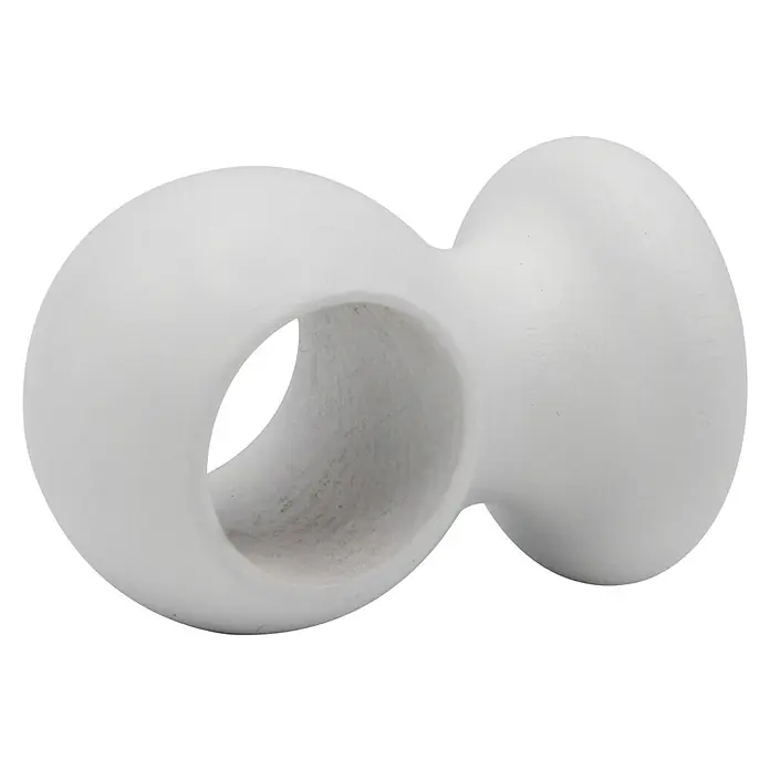 Deckenträger - Weiß, Passend für: Gardinenstangen Ø 28 mm - Moderne, weiße Deko-Skulptur in Form einer liegenden Acht, die jedem Raum eine elegante Note verleiht. Schlichtes Design für stilvolle Akzente.