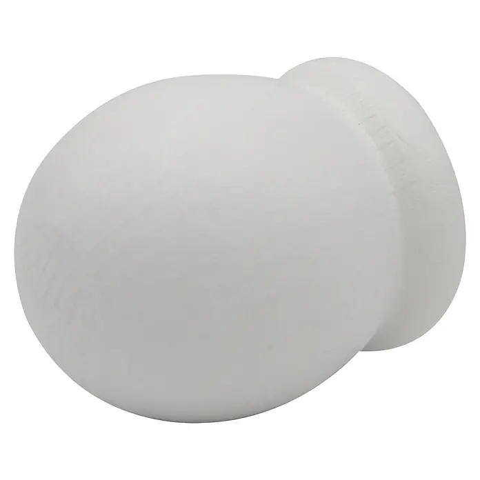 Endstück Rill-Ball - Weiß, Durchmesser: 2,8 cm - Nahaufnahme einer einzelnen, weißen Möbelknopfs, ideal für Schränke oder Schubladen, mit glatter Oberfläche und runder Form.