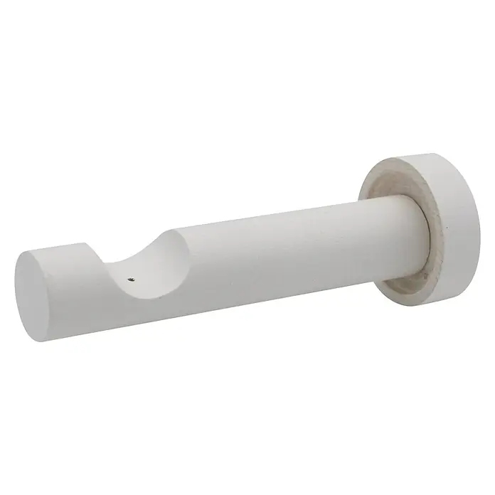 Träger Domo - 1 Stk., Ø x L: 2,8 x 16 cm, Farbe: Weiß - Weißer Gardinenstangenhalter zur Befestigung von Vorhängen. Robustes Design für eine einfache Montage.