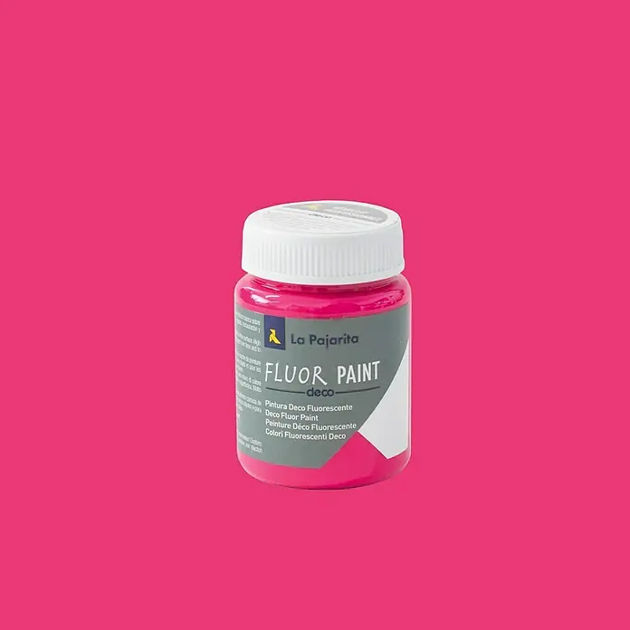 La Pajarita Pintura Fluor Paint - Magenta, 75 ml - Un bote de pintura flúor rosa brillante La Pajarita Deco, ideal para manualidades y decoraciones. Gran cobertura para proyectos creativos.