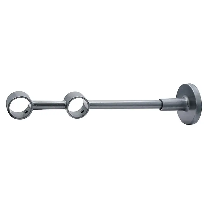 Doppelträger Wire - 1 Stk., Ø x L: 2 x 21 cm, Farbe: Anthrazit - Silberne Kleiderstange zur Wandmontage, ideal für die Organisation von Kleidung und die Optimierung des Platzes im Kleiderschrank.