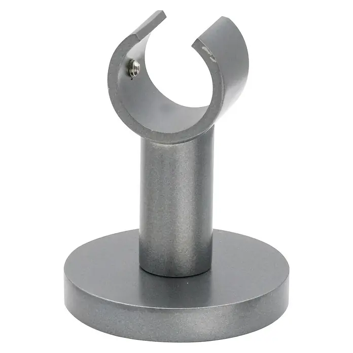 Deckenträger Rohr und Profil - Anthrazit, Geeignet für: Gardinenstangen Ø 20 mm - Produktansicht eines Gardinenstangenhalters aus Metall in modernem Design. Ideal für stilvolle Fensterdekorationen.