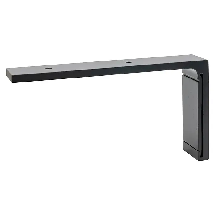 Expo Ambiente Wandträger Smart - Schwarz, Länge: 11,5 cm - Schwarze, schwere Regalhalterung aus Metall mit geradlinigem, modernem Design und Befestigungslöchern für die einfache Montage an Wänden.