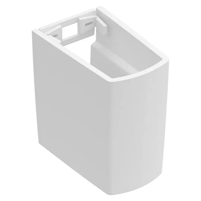 Villeroy & Boch Subway 2.0 Waschbecken-Halbsäule - Unbeschichtet, Keramik, Weiß, Passend für: Villeroy & Boch Subway 2.0 Waschtische, Höhe: 29 cm - Ein helles, weißes, kastenförmiges Sanitärprodukt mit einer robusten, abgerundeten Form. Es bietet eine saubere und minimalistische Ästhetik für Badezimmer.
