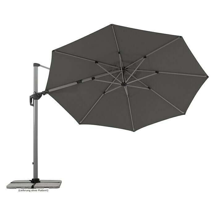 Schneider Premium Ampelschirm rund Bermuda (Anthrazit, Durchmesser Bespannung: 350 cm) | BAUHAUS