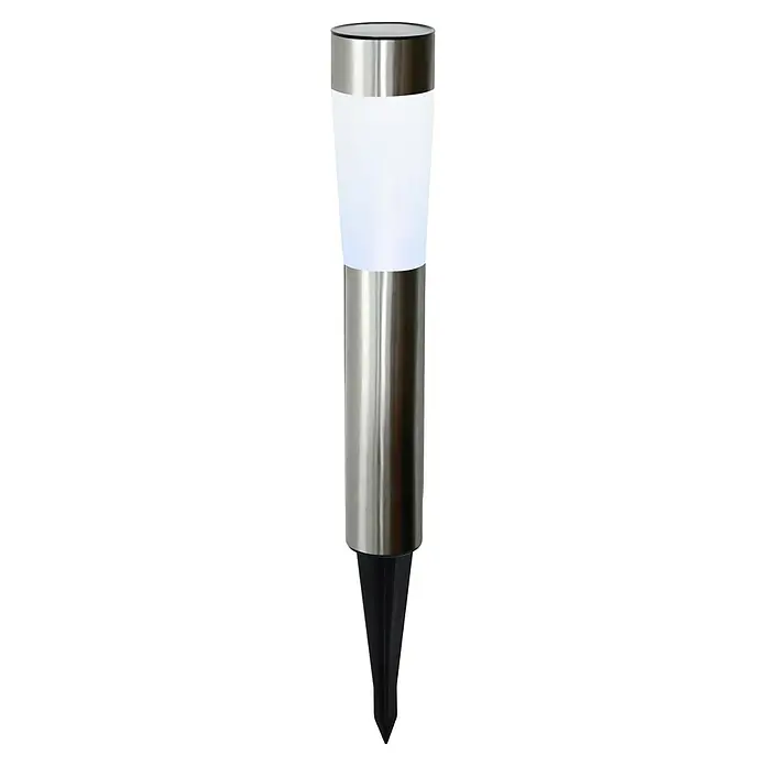 Starlux Solarleuchten-Set Big - Nickel, IP44, 3 lm - Eine elegante Solarleuchte aus Edelstahl mit einem Erdspieß für den Garten. Ideal zur Beleuchtung von Wegen oder zur Dekoration.