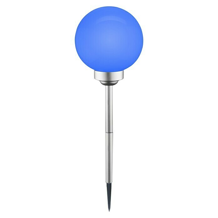 BAUHAUS Solar-Kugelleuchte Ball (Mit Erdspieß, Durchmesser Leuchte: 20 cm, Höhe: 525 mm, Silber, IP44)