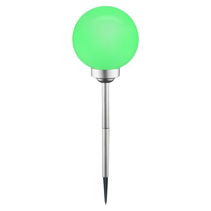 BAUHAUS Solar-Kugelleuchte Ball (Mit Erdspieß, Durchmesser Leuchte: 20 cm, Höhe: 525 mm, Silber, IP44)