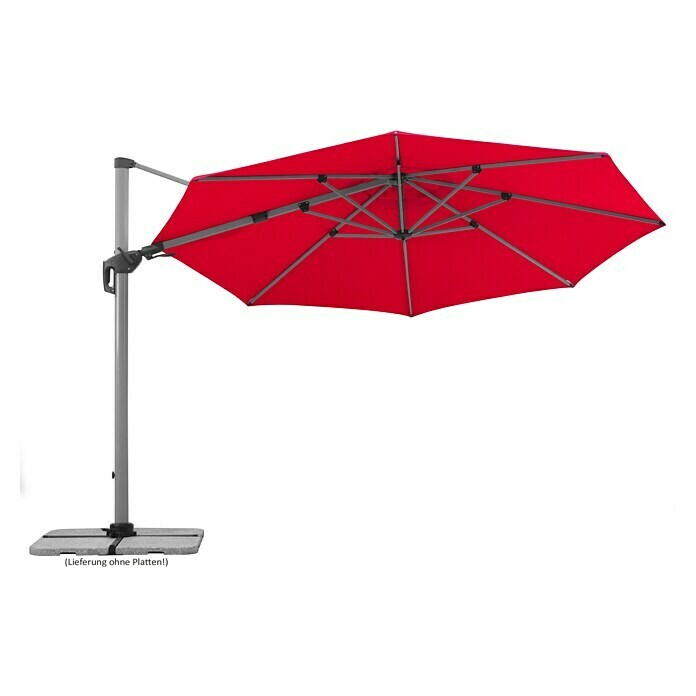 Schneider Premium Ampelschirm rund Bermuda (Rot, Durchmesser Bespannung: 350 cm) | BAUHAUS