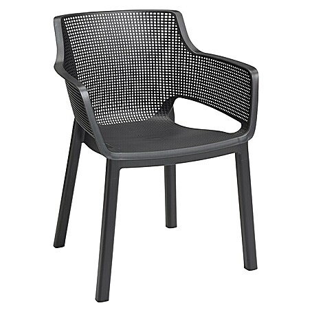 Keter Silla de jardín Elisa (Polipropileno, Antracita, An x Pr x Al: 53 x 62 x 78,4 cm)